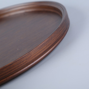 Bamboo and wood tray, Japanese cake and pizza plate, round fruit plate, Nordic style household <b>teacup</b> and tableware holder, - Product Image 4