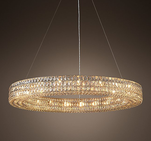 Lustre américain en cristal Postmoderne Rond Luxe Pendentif personnalisé Salon Salle à manger Villa Lumière d'intérieur Décoration - Product Image 2