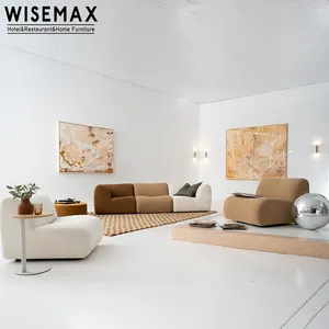 Wisemax Mobiliário Modular Medieval Estofamento em tecido Sofá Sofá Conjunto de Mobiliário para Casa Italiano Piso Seccional