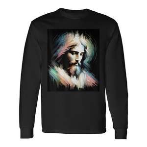 Abstract <b>Jesus</b> Inspirational Brushstroke Art Long Sleeve T-<b>Shirt</b> - Product Image 1