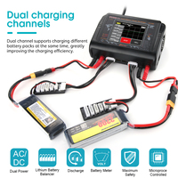 Chargeur d'équilibrage électrique intelligent HTRC T400 400W pour modèles d'avions, avec écran tactile, alimentation adaptative anti-surtension 12A EU