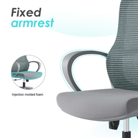 Chaise de bureau ergonomique moderne à dossier mi-haut avec soutien lombaire, accoudoirs réglables, siège en mousse haute densité et base pivotante