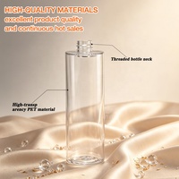 Botella de PET Transparente Minimalista para Rellenar Lociones, con Bomba Negra, a Prueba de Fugas, Envase para Body Mist, Cosméticos OEM
