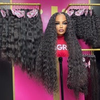 Prix de gros Perruques frontales en dentelle transparente HD 360 longue ligne droite perruque de cheveux humains brésiliens vierges bruts de couleur naturelle