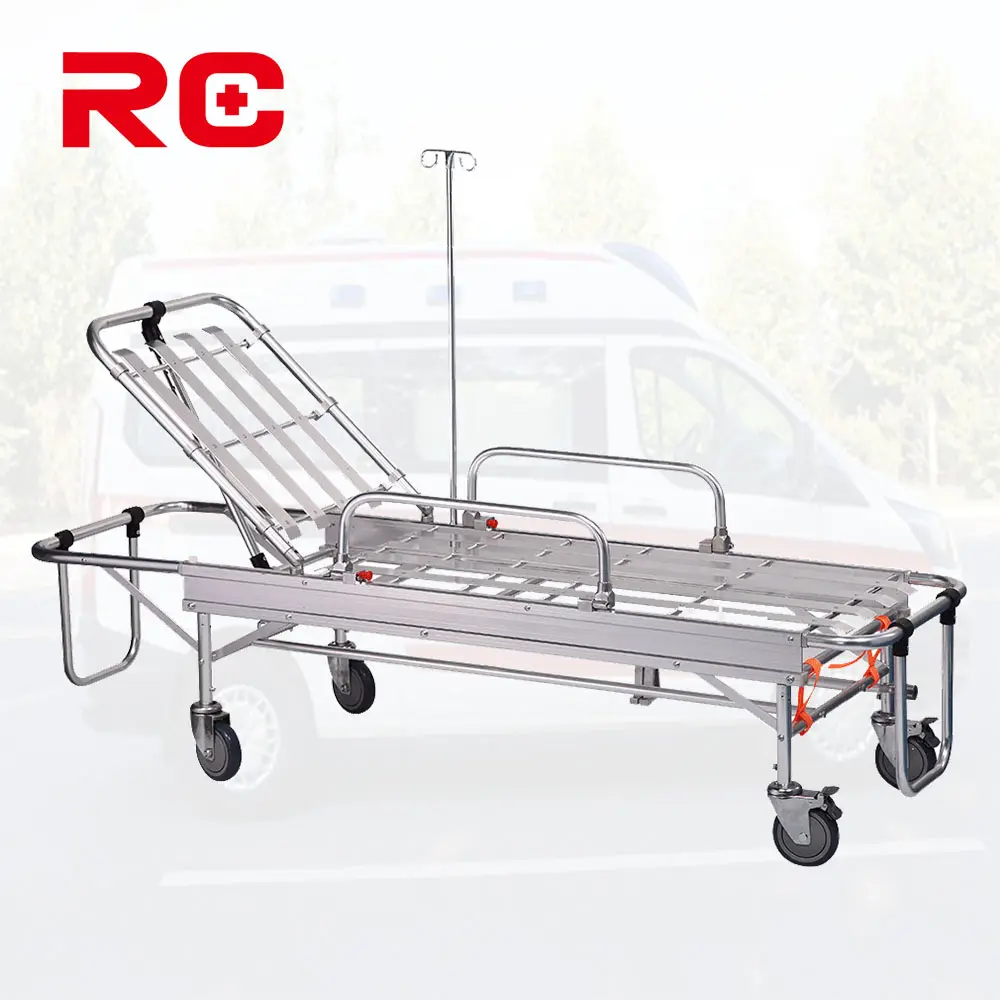 Barella ambulanza pieghevole in alluminio ospedale autocaricante in lega di emergenza Trolley barella ambulanza