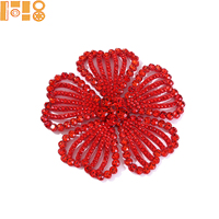Appliques à coudre en forme de fleur 3D en cristal à dos plat de 8,5 cm avec strass et paillettes pour la décoration de vêtements de carnaval