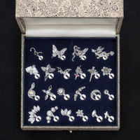 Boucles d'oreilles clous en titane G23 pour femmes, anneau de nez en cuivre incrusté de zircon, accessoires de piercing corporel personnalisés pour mariage