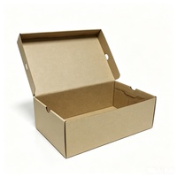 Boîte à chaussures pliable en carton ondulé portable et réutilisable pour la livraison express, pour chaussures homme et femme