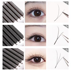 Slant Flying <span class=keywords><strong>Y</strong></span> <span class=keywords><strong>YY</strong></span> 3D 4D 5D Pestañas 0,07 Ojos izquierdo <span class=keywords><strong>y</strong></span> derecho Fox <span class=keywords><strong>Y</strong></span> <span class=keywords><strong>YY</strong></span> 3D 4D 5D Extensión de pestañas Fox Lash Tray Extensiones de pestañas naturales - Product Image 1