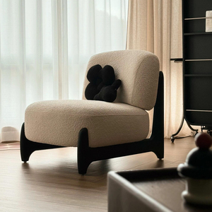 <span class=keywords><strong>Poltrona</strong></span> Singola in Tessuto Color Crema Stile Nordico, Design Compatto <span class=keywords><strong>e</strong></span> Rilassante, per Soggiorno <span class=keywords><strong>e</strong></span> Balcone, Utilizzabile anche per Hotel - Product Image 5