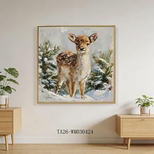 Cute Fawn in Snow Canvas <strong>Wall</strong> Art Charming Wildlife <strong>Print</strong> for Cozy Home Decor - Product Image 1