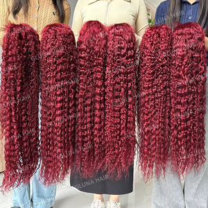 <span class=keywords><strong>Parrucca</strong></span> all'ingrosso 99J Borgogna 13x4 con pizzo frontale, capelli umani ondulati profondi, colore rosso vino, parrucche ricce birmane grezze con pizzo frontale HD 13x6 - Product Image 6