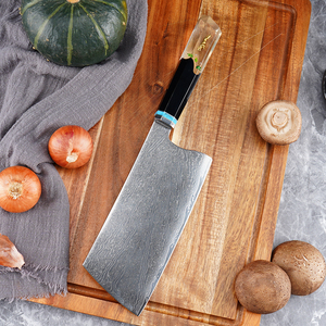 Couteau à découper professionnel en acier Damas de 7 pouces, couteau de chef <span class=keywords><strong>chinois</strong></span>, couteau à découper la viande, manche en bois stabilisé à la résine pour la cuisine - Product Image 2