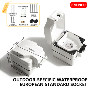 Boîte de prise murale extérieure universelle de style allemand, norme européenne, étanche IP66, avec 1 prise 16A, matériau PC - Product Image 1