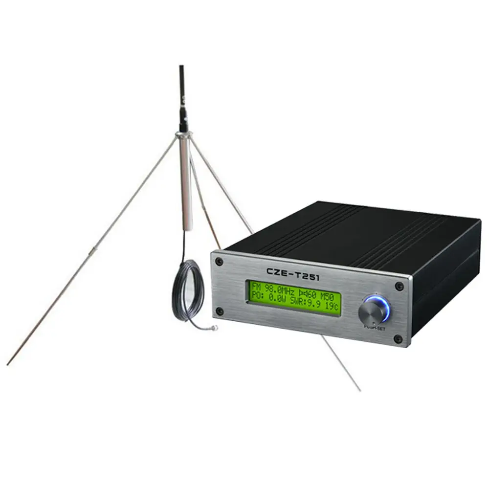 جهاز بث ستيريو, 25 واط 25 واط PLL FM بث ستيريو الارسال + GP هوائي GP100 1/4 موجة هوائي + 15 متر كابل RF مكتمل لمحطة الراديو