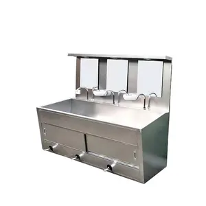 Bonne qualité prix usine hôpital meubles lavabo 3 personnes évier 304 matériaux acier inoxydable lavage médical évier