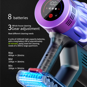 Aspiradora Inalámbrica de 40 kPa con Super Succión, Motor sin Escobillas de 650 W, Aspiradora Portátil para el Hogar con Filtración Ciclónica OEM - Product Image 6