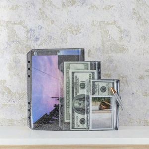 Pochette transparente pour documents et argent, organiseur de budget à 6 anneaux avec fermeture éclair pour classement - Product Image 3