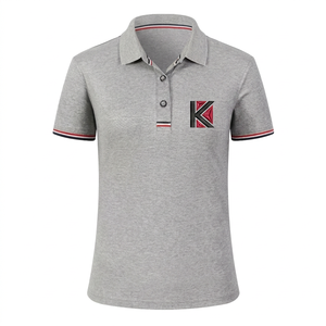 Polo à manches courtes brodé avec logo personnalisé, vente en gros, respirant, uni, décontracté, pour hommes et femmes, séchage rapide, polyester et coton - Product Image 1