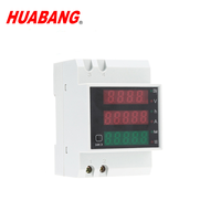 D52-2047 Din Rail Voltmeter pengukur daya, Ammeter Digital multifungsi