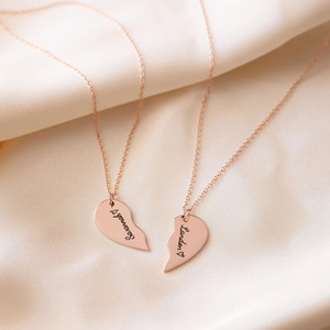 Collana a Cuore in Acciaio Inossidabile con Catena a Bambù Placcata Oro, Personalizzabile con Incisione, Trendy per la Festa della Mamma - Product Image 3