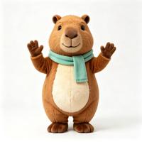 Costume de mascotte de Capybara de Noël personnalisé, dessin animé, pour adulte, en peluche, avec structure en mousse EVA intégrée, pour performance en parc à thème