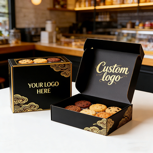 Caja de Regalo Portátil de Lujo Personalizada de Alta Gama, Material Ecológico, Diseño Delicado con Inserciones, Patrón en Relieve, para Galletas y Postres - Product Image 2