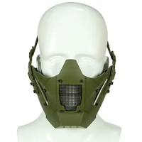 Iron Warrior Moto CS Party Demi-masque de protection tactique Adapté au casque rapide