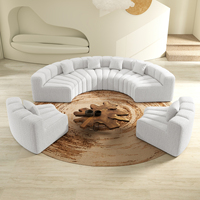 Canapé-lit modulaire carré en velours moderne, extensible, incurvé, convertible, écologique, sans accoudoirs, avec assise en mousse haute résilience, doux