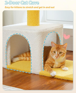 Arbre à chat de luxe écologique 2024 avec griffoir en sisal, emballé en carton pour utilisation intérieure/extérieure, idéal pour l'escalade des chats - Product Image 4