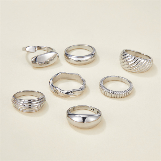 Wholesale Jewelry Sterling Silver Chunky Plain Signet Rings 925 Silver Big Chunky Rings for Women Men