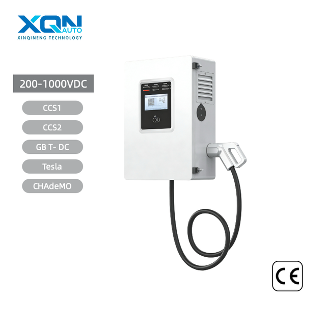 20kW DC Fast EV Charging Station, Commercial Grade Wall-Mounted EV Charger, OCPP 1.6, CCS/GBT, for Parking Lot, Fleet, Business