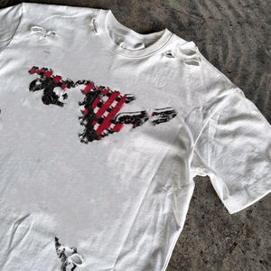 T-shirt personnalisé en coton 100% vieilli, impression DTG de haute qualité, logo vintage, effet délavé, coupe oversize, t-shirt homme délavé à l'acide - Product Image 2