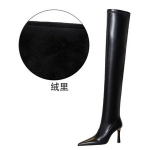 2025 Korean Style Cuissardes Bottes Sock Over Knee Thigh High Women Lady Sock <b>Boots</b> Stocking Sexy High Heels Tube - Product Image 6