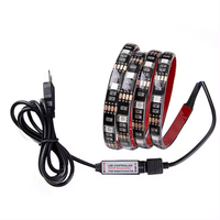 Bande lumineuse LED pour téléviseur 5M 150LEDs DC5V avec contrôleur 24 touches et télécommande USB SMD LED RGB Smd5050 IP65 pour téléviseur