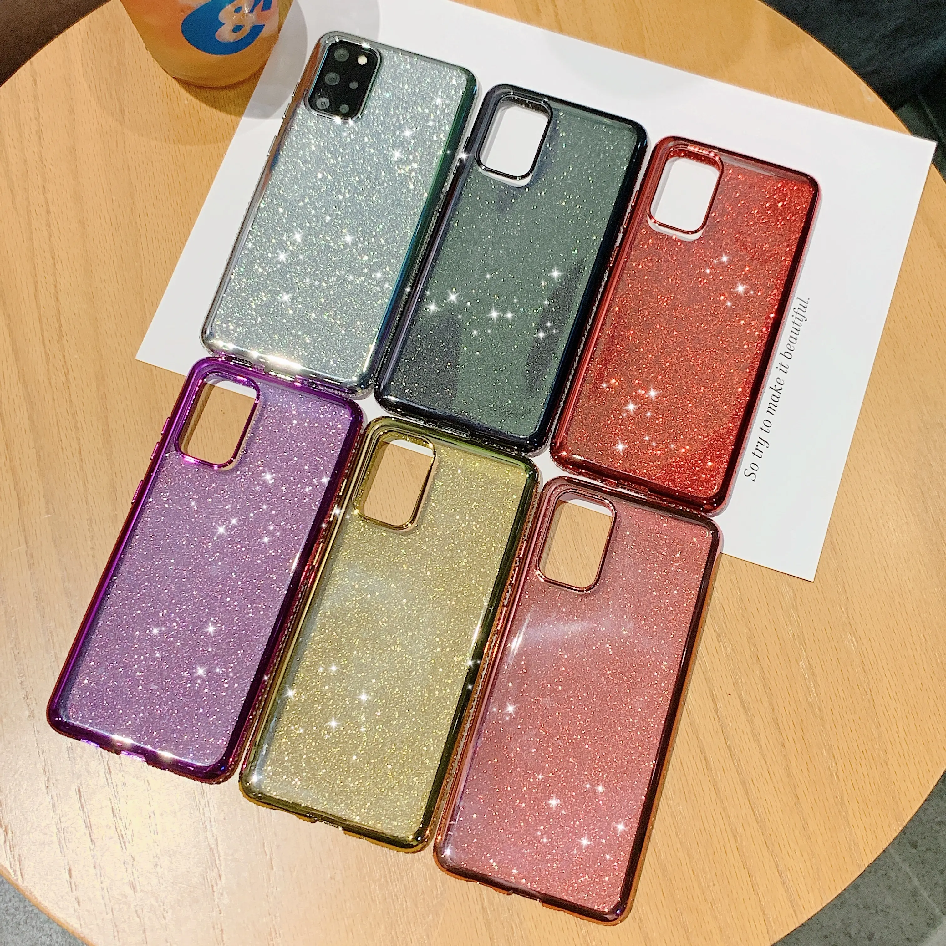 shockproof protection glitter bling diamond cell mobile Phone case for samsung galaxy note8 9 A10 S10 S20PLUS S20UItra Note 20