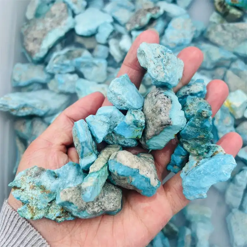 Bulk Wholesale Rough Blue Turquoise Natural Raw Reiki Gravel Turquoise Crystal Tumbled Stone For Healing