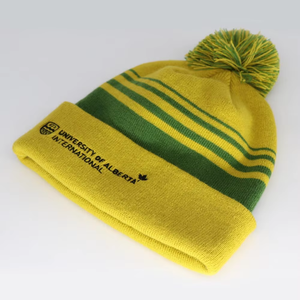 Conjunto de Gorro y Bufanda de Punto a Rayas, Accesorios de Invierno de Acrílico con Logotipo Bordado - Product Image 2