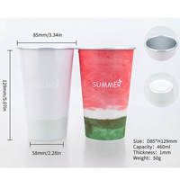 Verre à bière en aluminium changeant de couleur, personnalisé, 401-500 ml, tasse de camping en plein air pour boissons froides, bière et jus