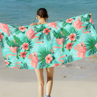 Custom Adults Cute Extra Large Oversized Personalized Flamingo Microfiber Towels Quick Dry Sand Free Beach Towel for Women