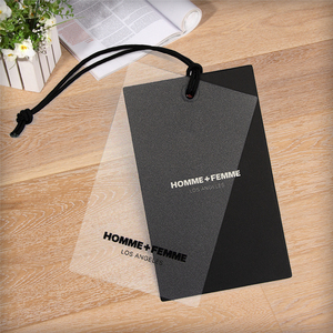 Tùy chỉnh rõ ràng PVC hangtag quần áo may mặc thẻ Swing tag Frosted nhựa trong suốt Frosted PVC hangtags - Product Image 5