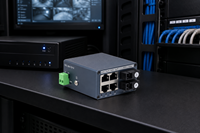 Switch industriel mini Gigabit 2 ports fibre SC 4 ports RJ45 20KM SMF MMF en cascade pour environnements difficiles
