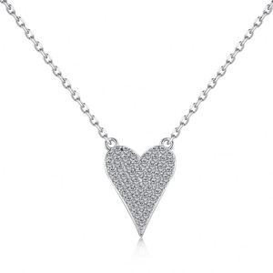 Dylam Dainty S925 Silver 2024 Valentine Day Gift <b>Present</b> Rhodium 18K Gold Plated 5A Cubic Zirconia Heart Shape Pendant Necklaces - Product Image 1