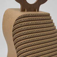 Chaise longue pour chat en carton ondulé, motif renne, avec coussin à carreaux, bois de renne et découpe en forme de patte