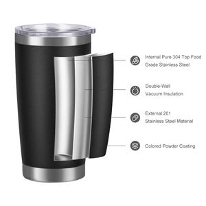 Gobelet de voyage isotherme en acier inoxydable moderne avec revêtement en poudre, 20 oz, anti-fuite, avec couvercle, vente en gros d'usine, logo personnalisé - Product Image 6
