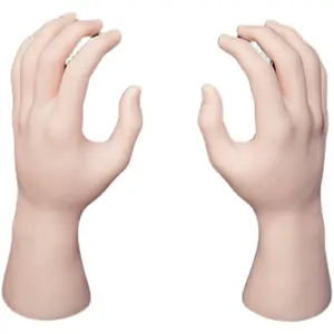 Glanzend Wit Zwart Model Hand Gebogen Vingers Tonen Honkbal Handschoenringen Mannelijke Realistische Mannequin Hand Voor Polshorloge