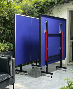 Mesa <span class=keywords><strong>de</strong></span> <span class=keywords><strong>ping</strong></span>-<span class=keywords><strong>pong</strong></span> plegable para interiores, tamaño estándar, <span class=keywords><strong>de</strong></span> MDF, portátil, con ruedas, para entrenamiento en casa, venta al por mayor <span class=keywords><strong>de</strong></span> fábrica. - Product Image 4