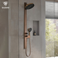 Ensemble de douche mural multifonctionnel de luxe en laiton avec fonction massage SPA pour hôtels et appartements