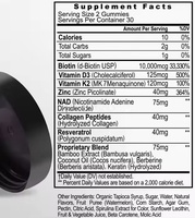 Complément alimentaire NAD+ Resvératrol Berbérine Biotine Collagène Kératine Zinc Vitamine K2 D3 sous forme de bonbons mous pour les soins des ongles, de la peau et des cheveux des adultes