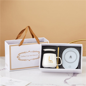 IStapromo <b>Cup</b> Heater Office Home Gift Set Smart USB Electric 55 Degree Temperature Control Ceramic Water Coffee Mug Warmer - Product Image 3